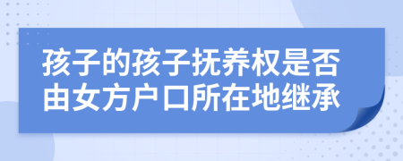 孩子的孩子抚养权是否由女方户口所在地继承