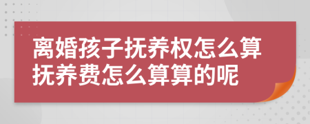 离婚孩子抚养权怎么算抚养费怎么算算的呢