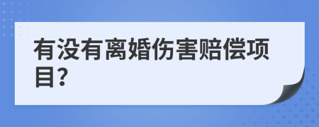 有没有离婚伤害赔偿项目？