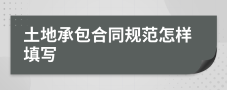 土地承包合同规范怎样填写