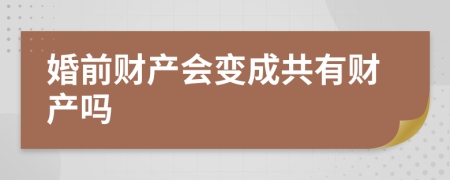 婚前财产会变成共有财产吗