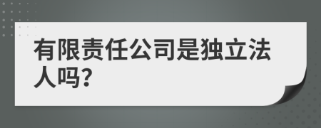 有限责任公司是独立法人吗？