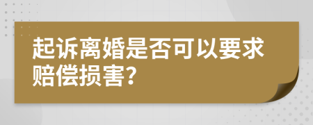 起诉离婚是否可以要求赔偿损害？