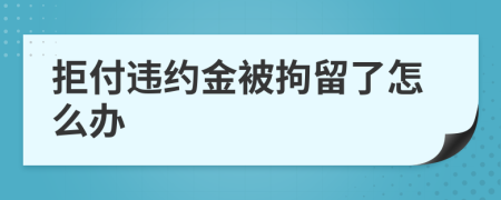 拒付违约金被拘留了怎么办