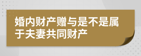 婚内财产赠与是不是属于夫妻共同财产