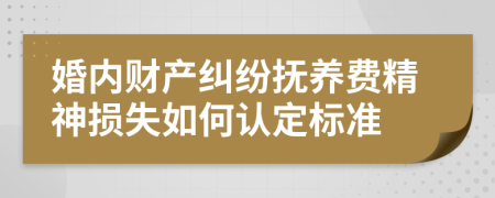 婚内财产纠纷抚养费精神损失如何认定标准