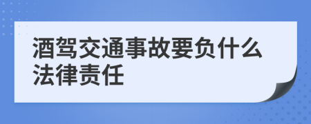 酒驾交通事故要负什么法律责任