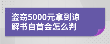 盗窃5000元拿到谅解书自首会怎么判