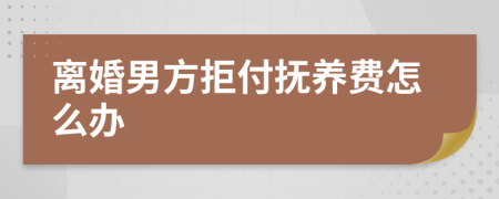 离婚男方拒付抚养费怎么办