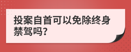 投案自首可以免除终身禁驾吗？