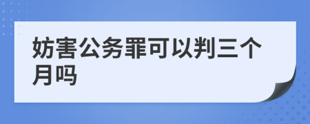 妨害公务罪可以判三个月吗