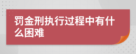 罚金刑执行过程中有什么困难