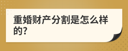 重婚财产分割是怎么样的?