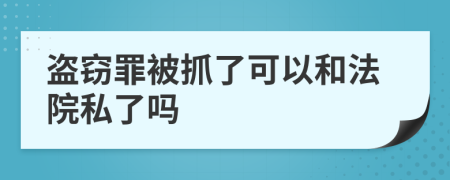 盗窃罪被抓了可以和法院私了吗