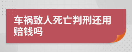 车祸致人死亡判刑还用赔钱吗