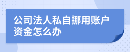 公司法人私自挪用账户资金怎么办