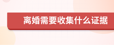 离婚需要收集什么证据