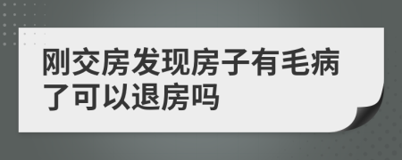 刚交房发现房子有毛病了可以退房吗