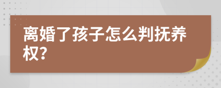 离婚了孩子怎么判抚养权？