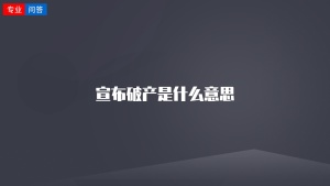 宣布破产是什么意思