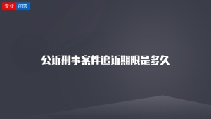 公诉刑事案件追诉期限是多久