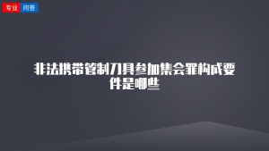 非法携带管制刀具参加集会罪构成要件是哪些