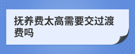 抚养费太高需要交过渡费吗