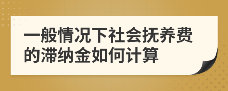 一般情况下社会抚养费的滞纳金如何计算