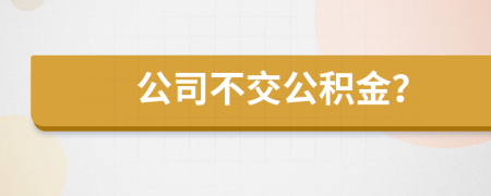 公司不交公积金？