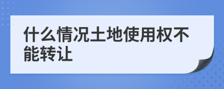 什么情况土地使用权不能转让