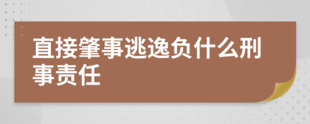 直接肇事逃逸负什么刑事责任