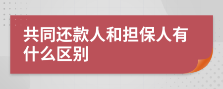 共同还款人和担保人有什么区别