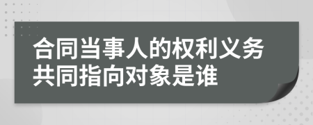 合同当事人的权利义务共同指向对象是谁