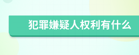 犯罪嫌疑人权利有什么