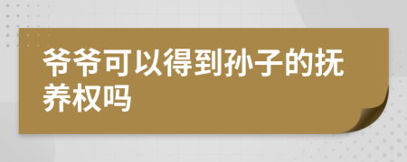 爷爷可以得到孙子的抚养权吗