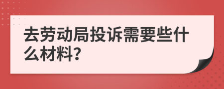 去劳动局投诉需要些什么材料？