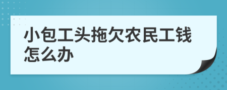 小包工头拖欠农民工钱怎么办