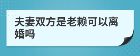 夫妻双方是老赖可以离婚吗