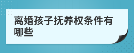 离婚孩子抚养权条件有哪些