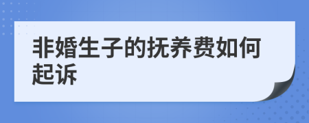 非婚生子的抚养费如何起诉