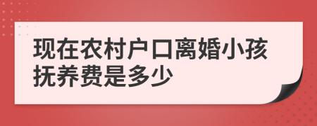 现在农村户口离婚小孩抚养费是多少