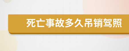 死亡事故多久吊销驾照