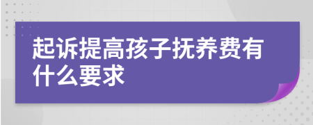 起诉提高孩子抚养费有什么要求