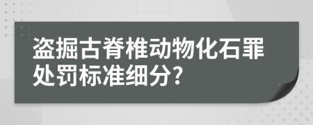 盗掘古脊椎动物化石罪处罚标准细分?