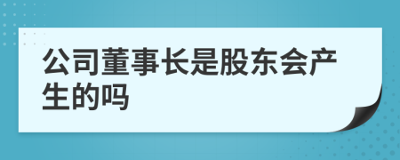 公司董事长是股东会产生的吗