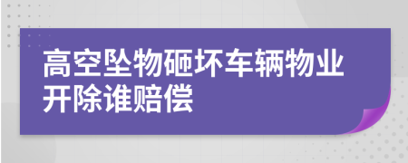 高空坠物砸坏车辆物业开除谁赔偿