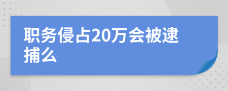 职务侵占20万会被逮捕么