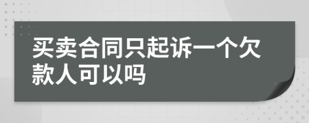 买卖合同只起诉一个欠款人可以吗