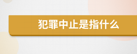 犯罪中止是指什么