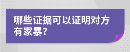 哪些证据可以证明对方有家暴？